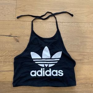 Like new. Women’s Adidas black/white crop tank - small/med